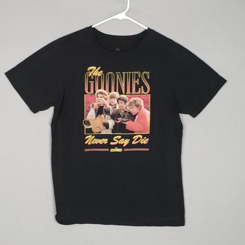 The Goonies Never Say Die Graphic Tee Shirt Black‎ 80's Mystery Adventure Movie